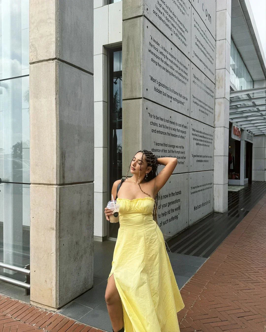 Lydia | Lemon Corset Midi Dress