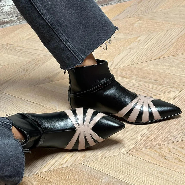 Celia | Geometric Pointed Ankle Boot