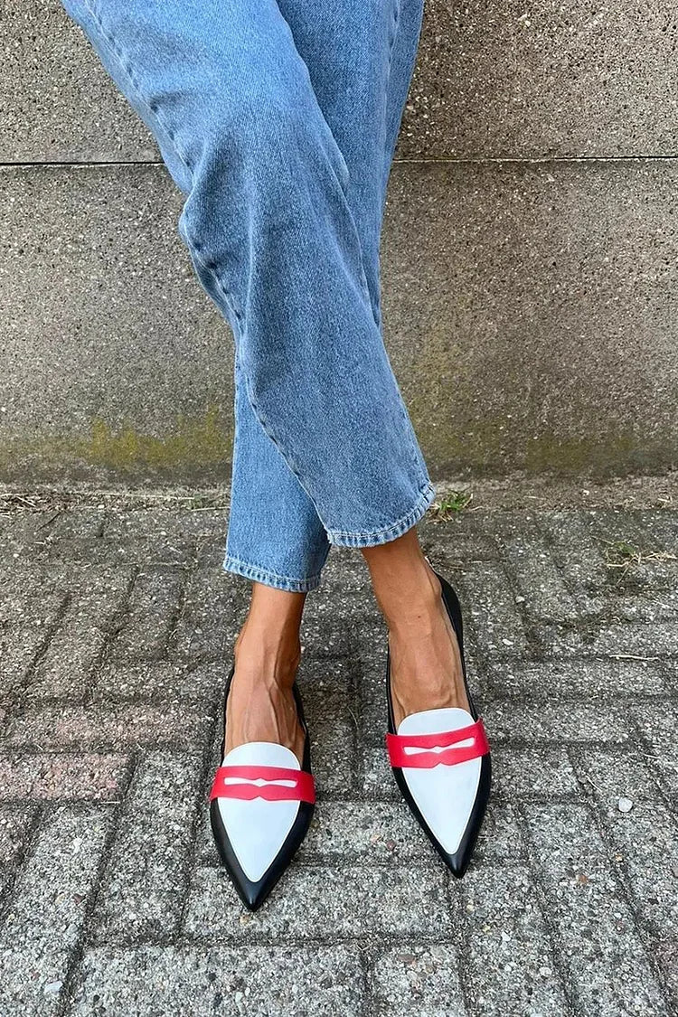 Dahlia | Two-Tone Pointed Slippers