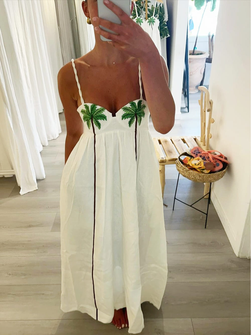 Isadora | Flowing Palm Print Maxi Dress