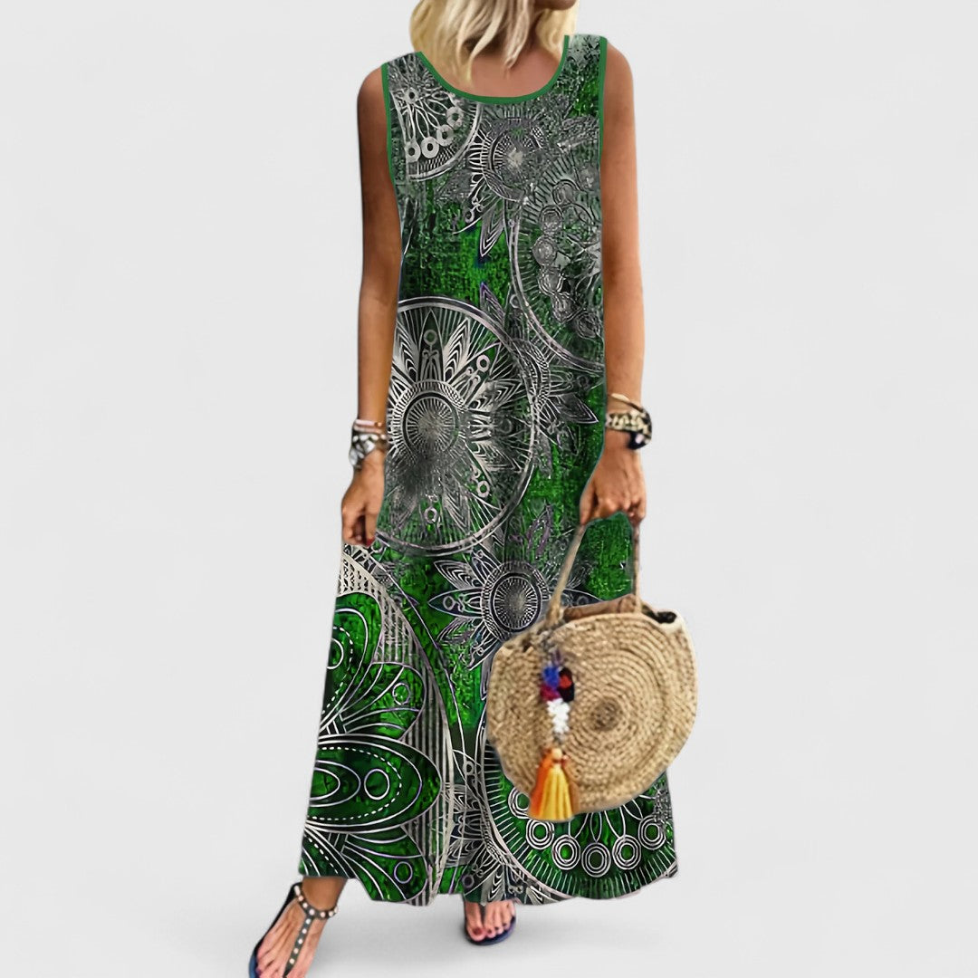 Freya | Sleeveless Printed Maxi Dress