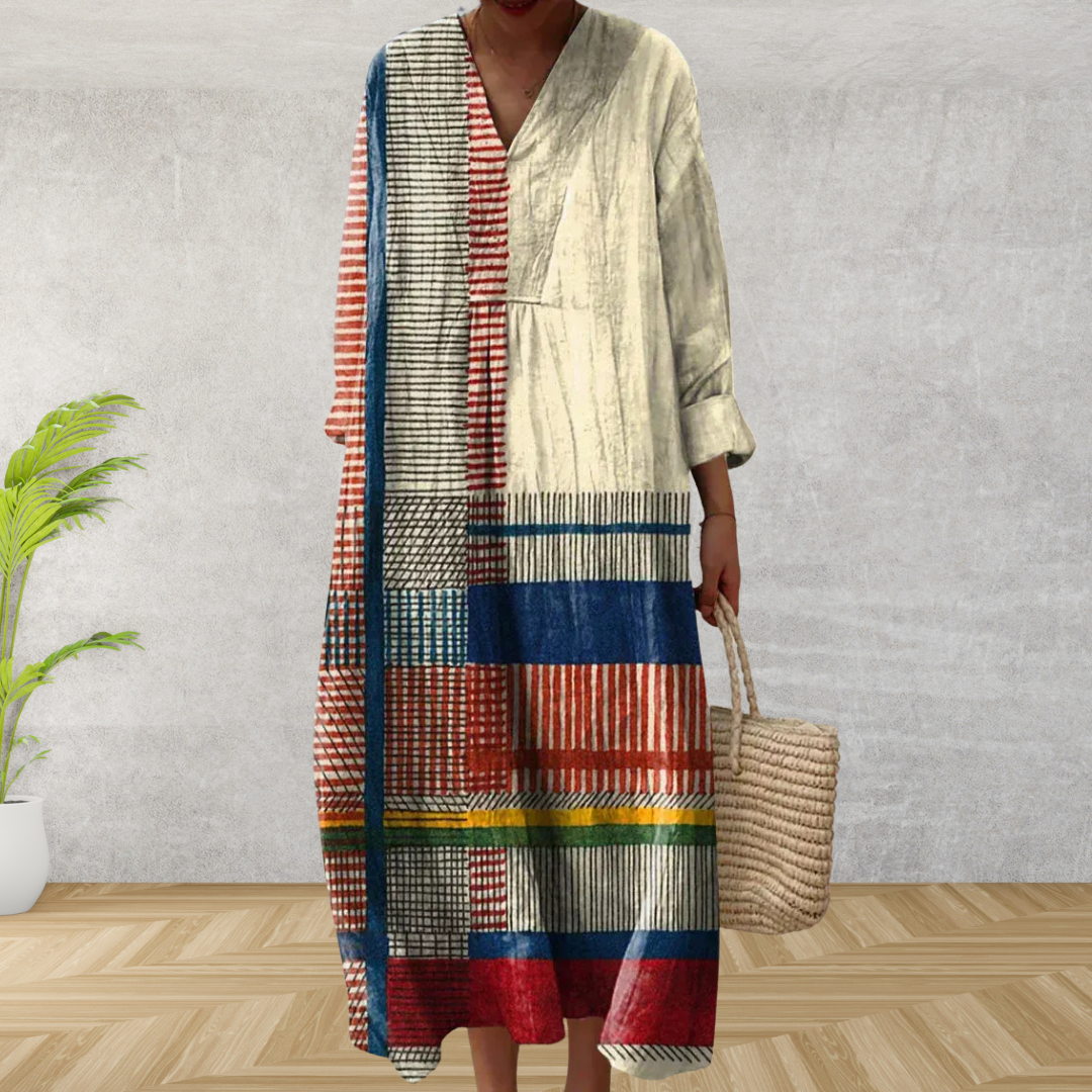 Lana | Geometric Silk Summer Dress