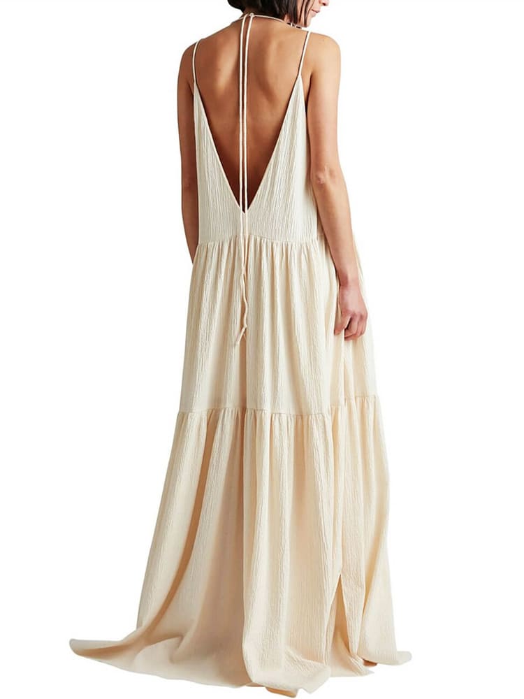 Clara | Flowing Ocean Maxi Dress