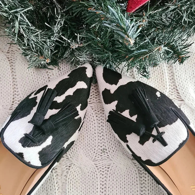 Gwenyth | Cow Print Leather Loafers
