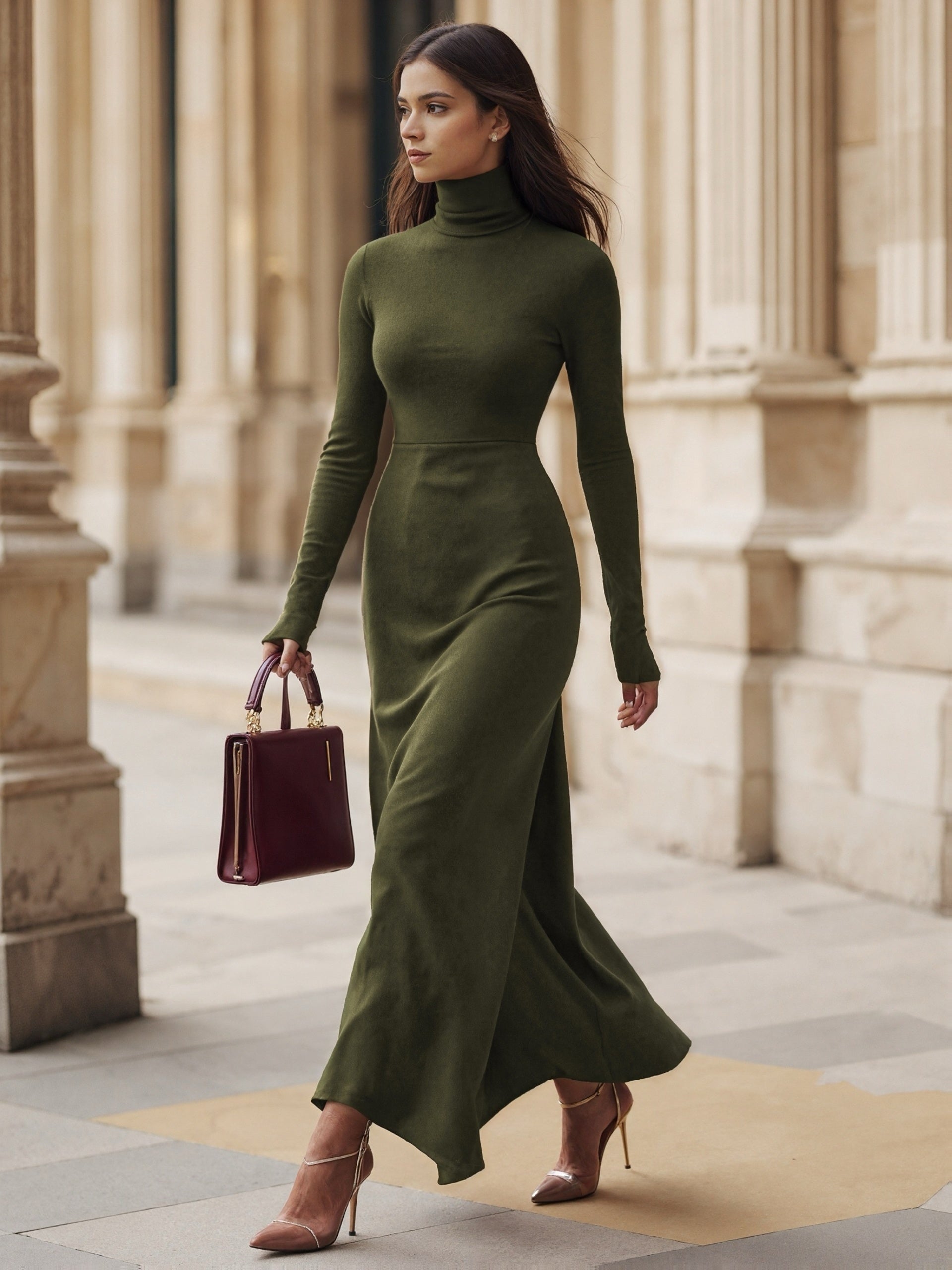Yara | Elegant High-Neck Maxi Dress