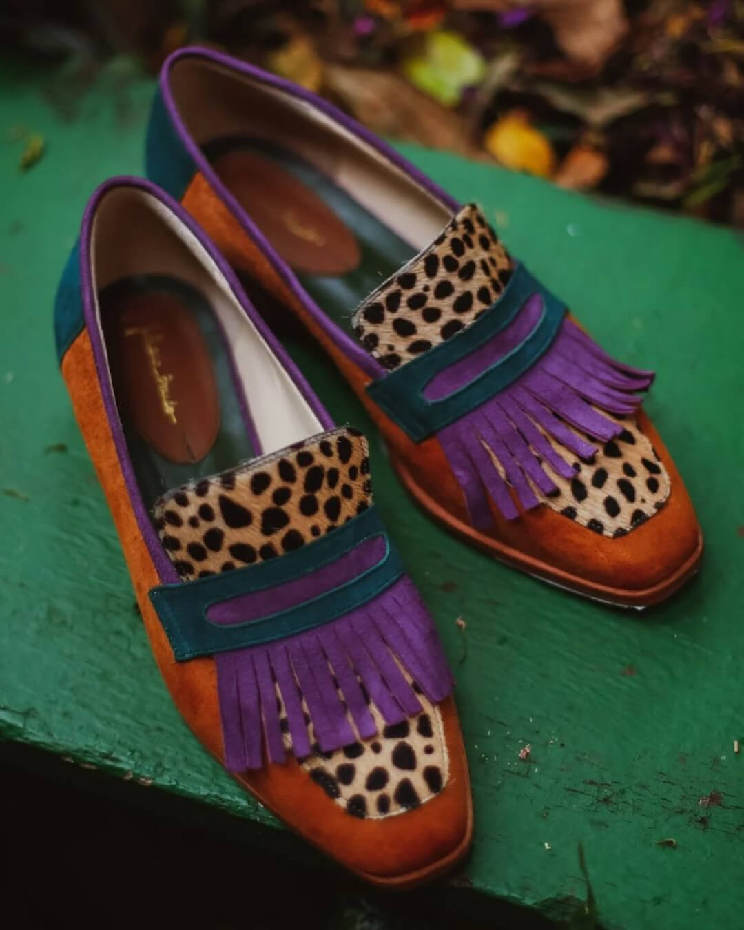 Hollis | Fringed Loafers in Animal Print