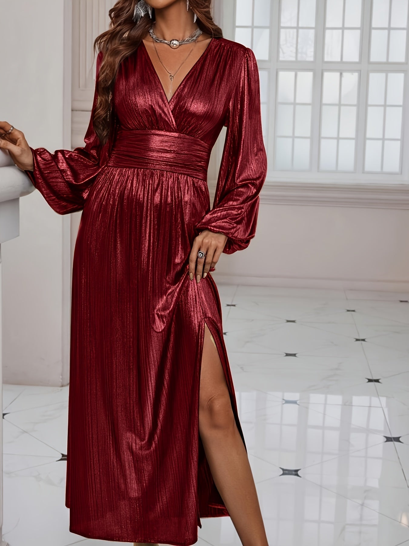 Celine | Iridescent Pleated Dress