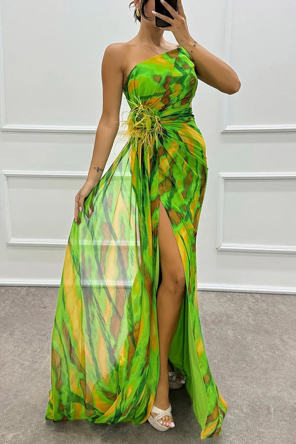 Liora | Off-Shoulder Silk Maxi Dress