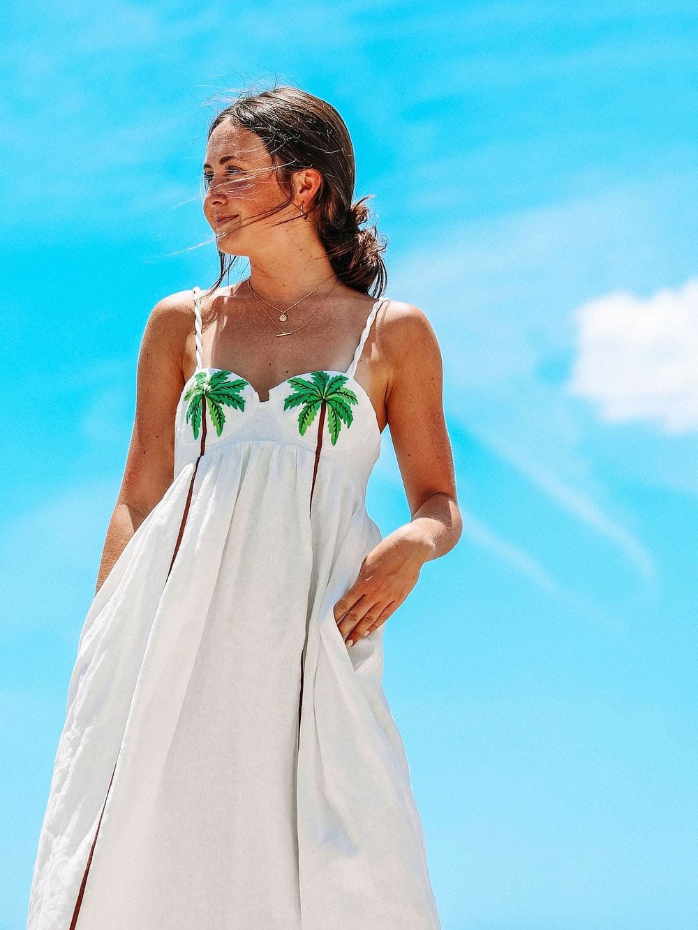 Isadora | Flowing Palm Print Maxi Dress