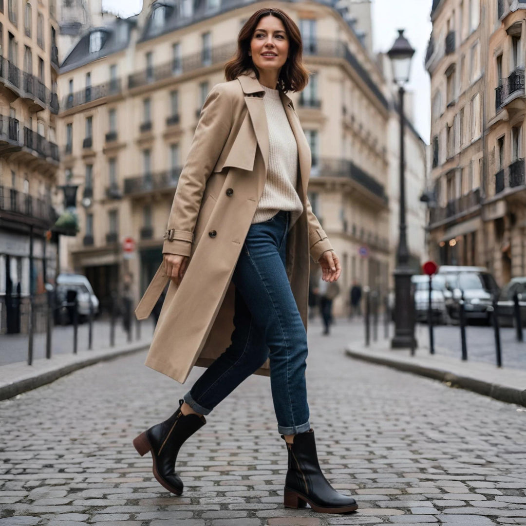 Amara | Elegant Leather Ankle Boots