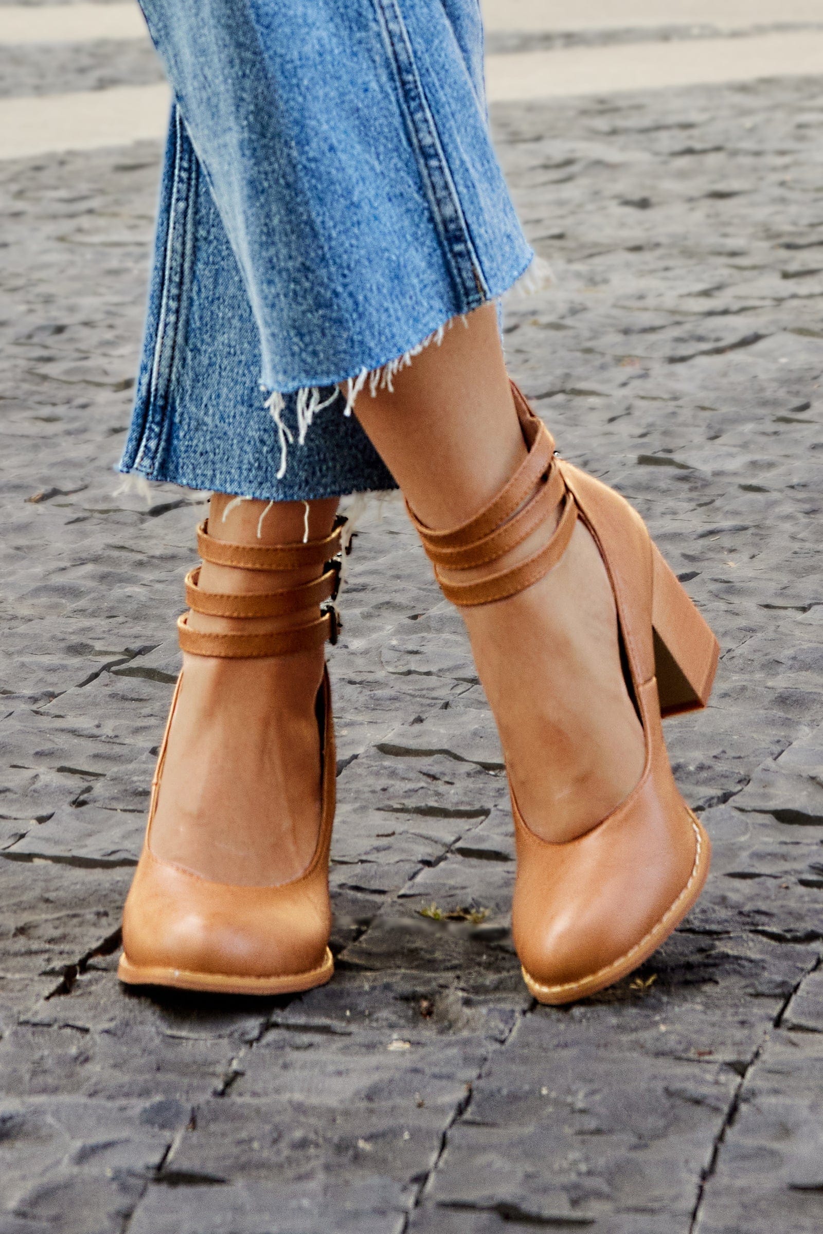 Aria | Elegant Triple Buckle Heels