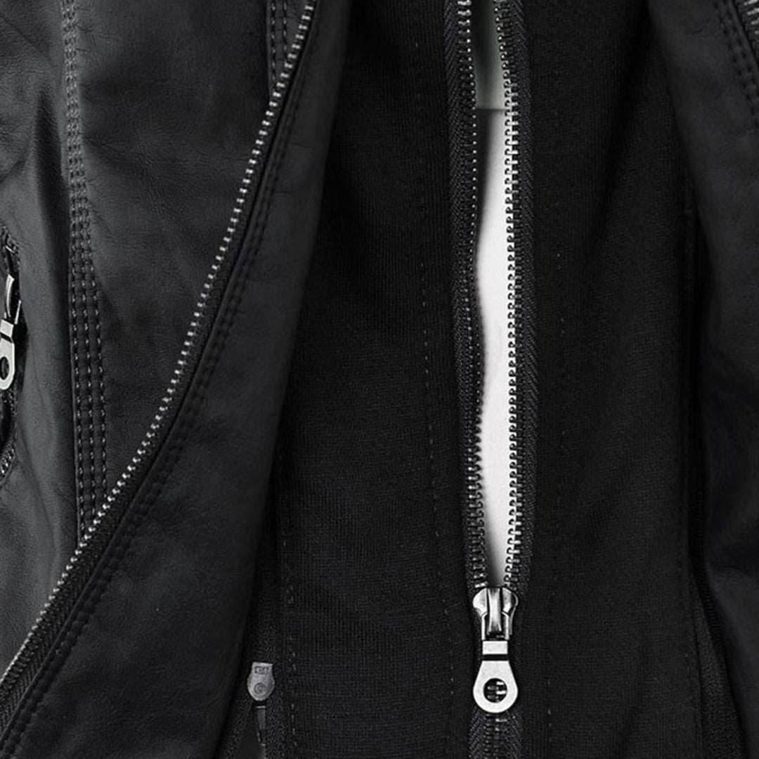 Isolde | Elegant Hooded Leather Jacket