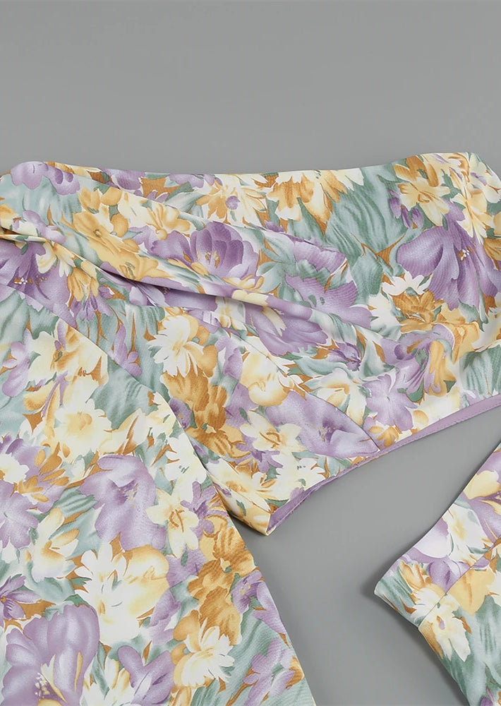 Dahlia | Elegantly Draped Floral Dress