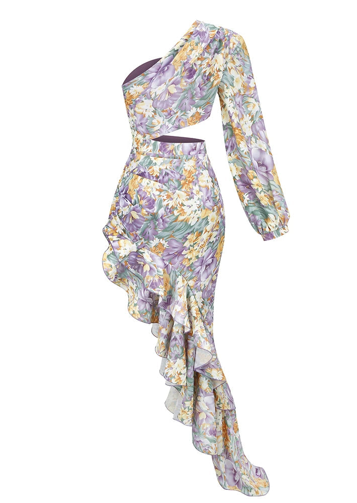 Dahlia | Elegantly Draped Floral Dress