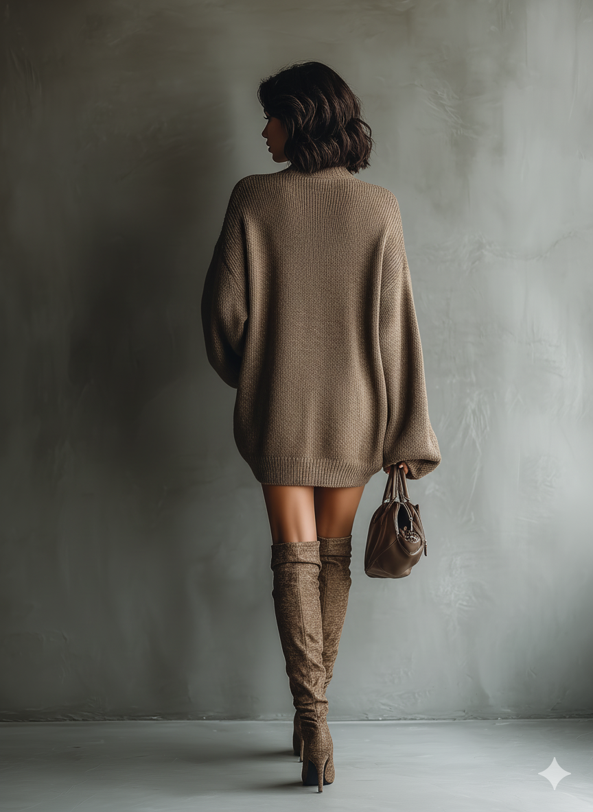 Bellavue – Oversized comfort – Turtleneck sweater dress