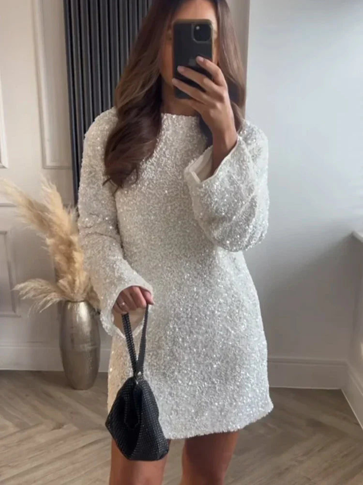 Ayla | Textured Mini Dress with Contrast Bow