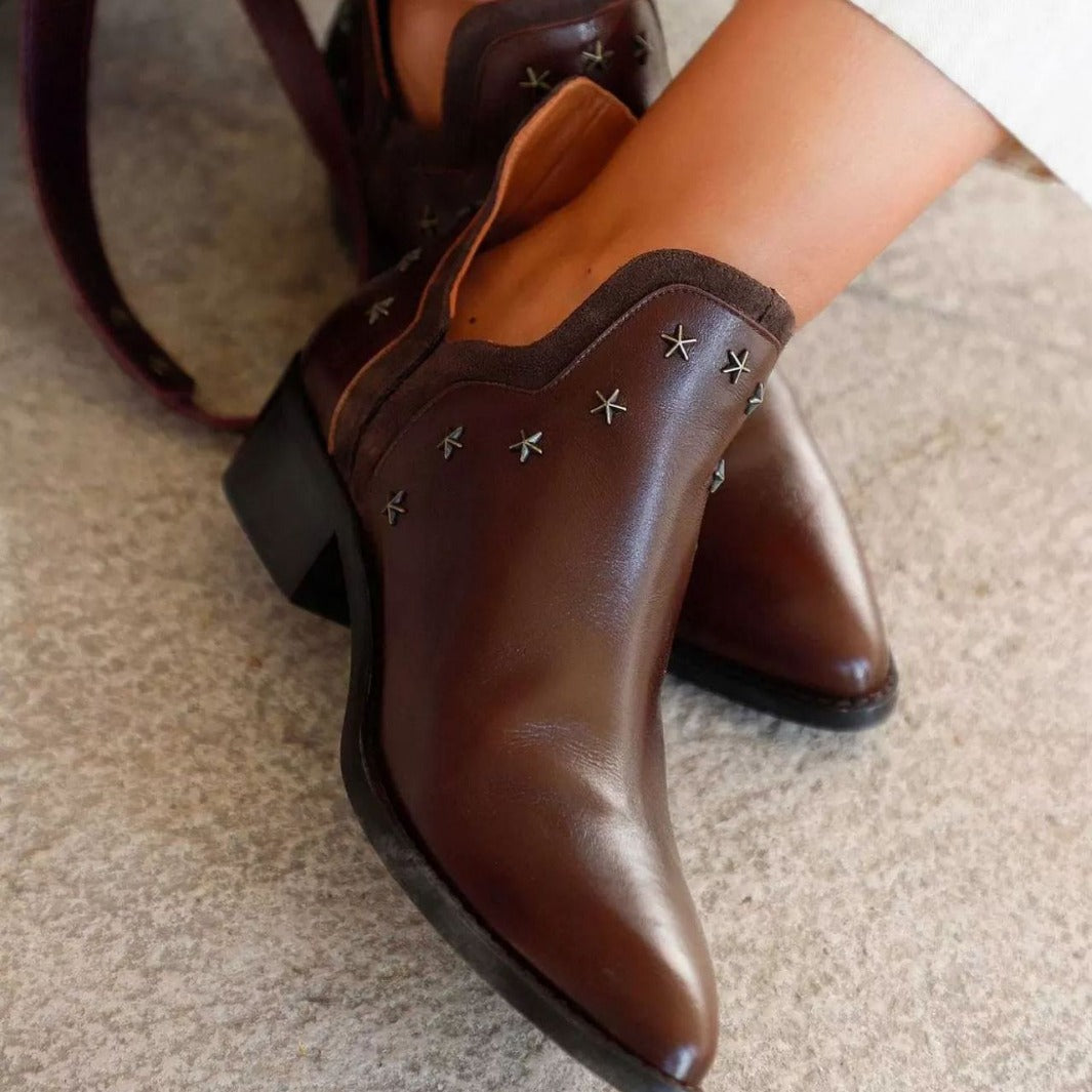 Eveline | Studded Western Ankle Boots