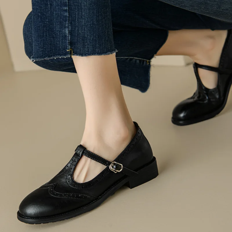 Lysandra | Polished T-Strap Shoes