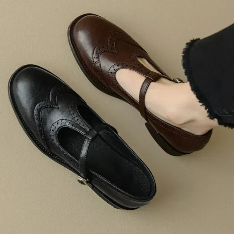 Lysandra | Polished T-Strap Shoes