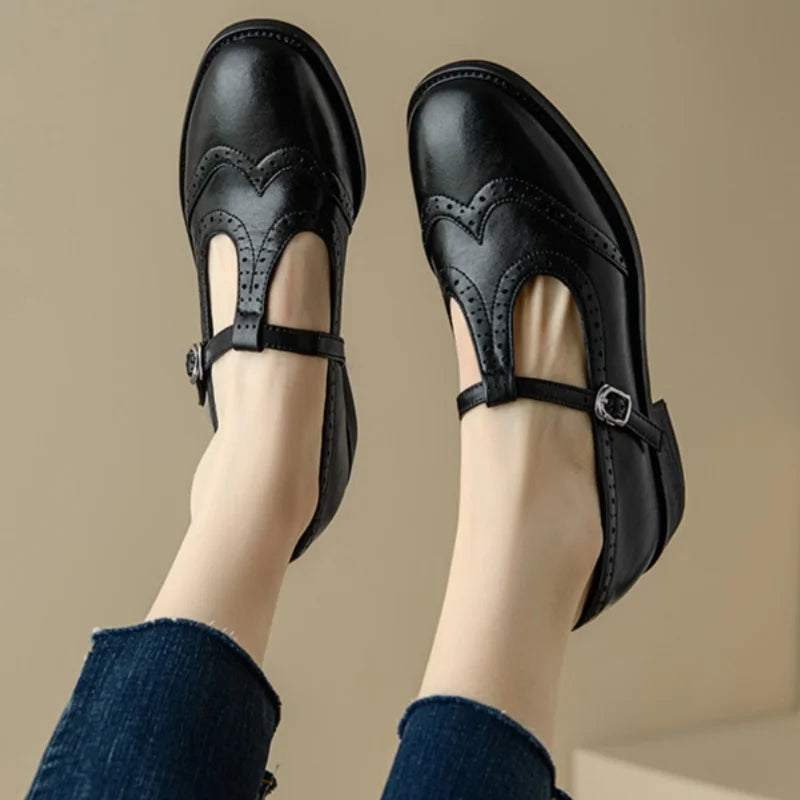 Lysandra | Polished T-Strap Shoes