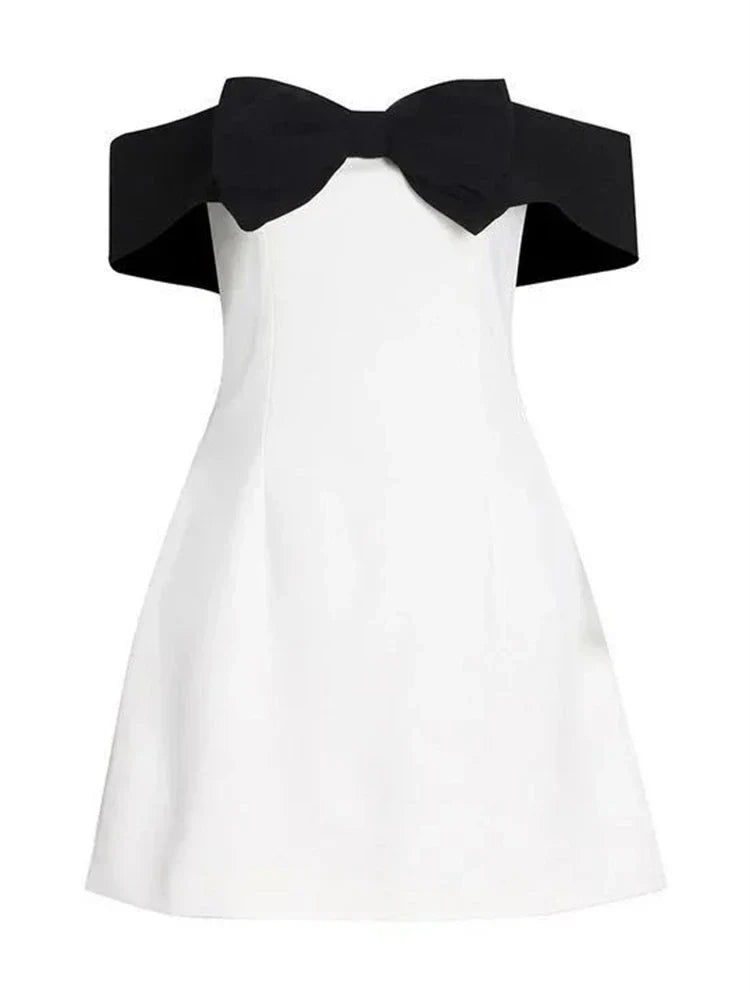 Ines | Off-Shoulder Bow Mini Dress