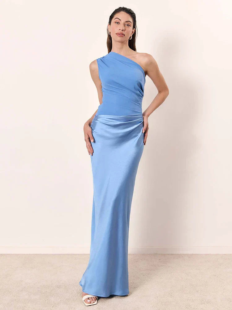 Sofia | Elegant One-Shoulder Satin Gown