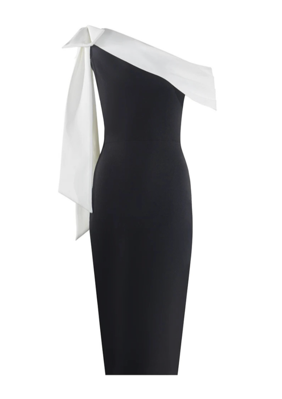 Anouk | One-Shoulder Bow Tie Midi Dress