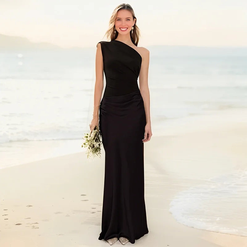 Sofia | Elegant One-Shoulder Satin Gown