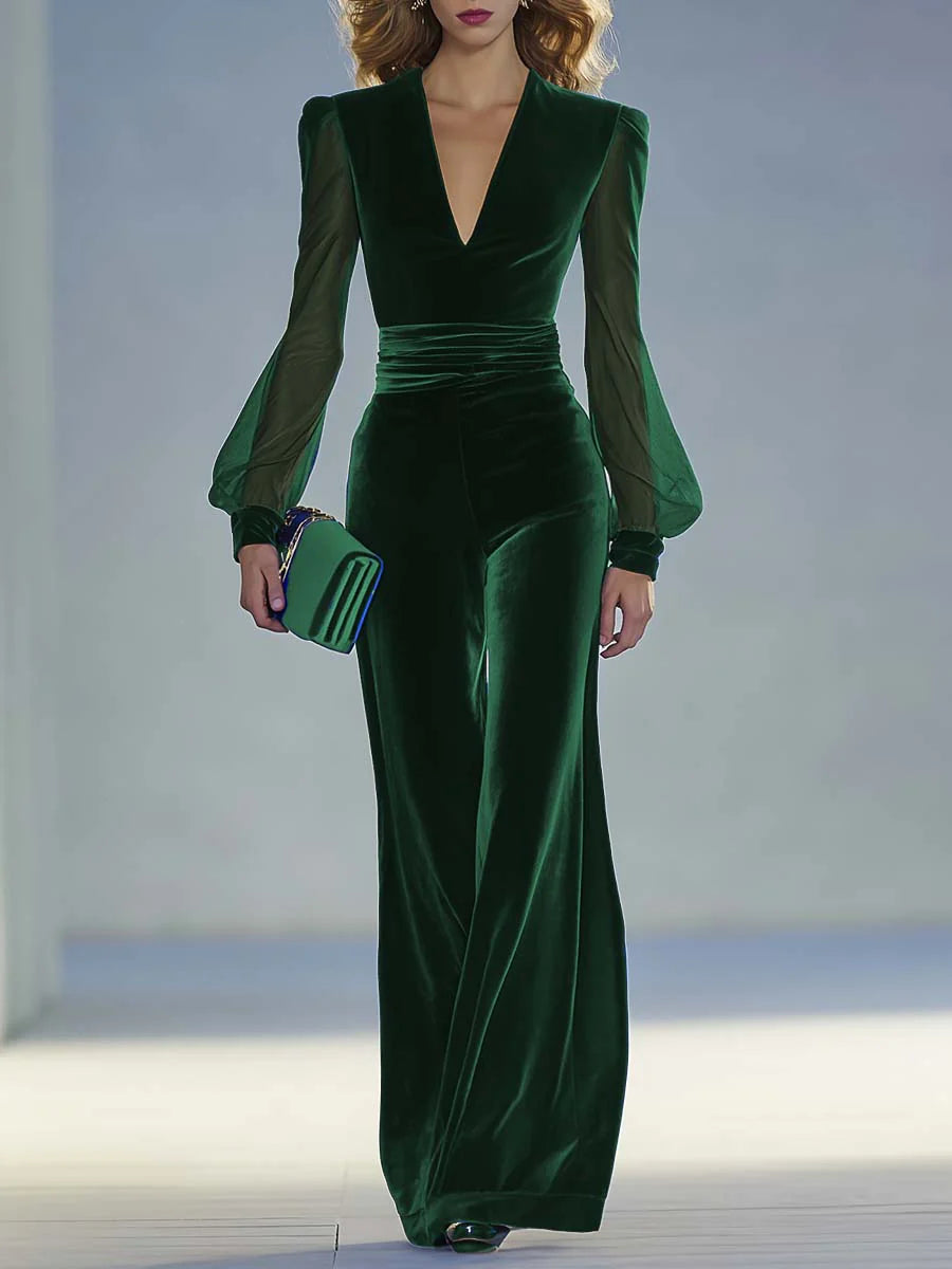 Trisha™ Elegant V-Neck Jumpsuit