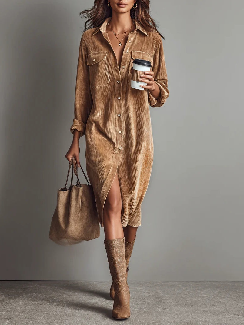 Seraphina | Classic Button-Up Midi Dress