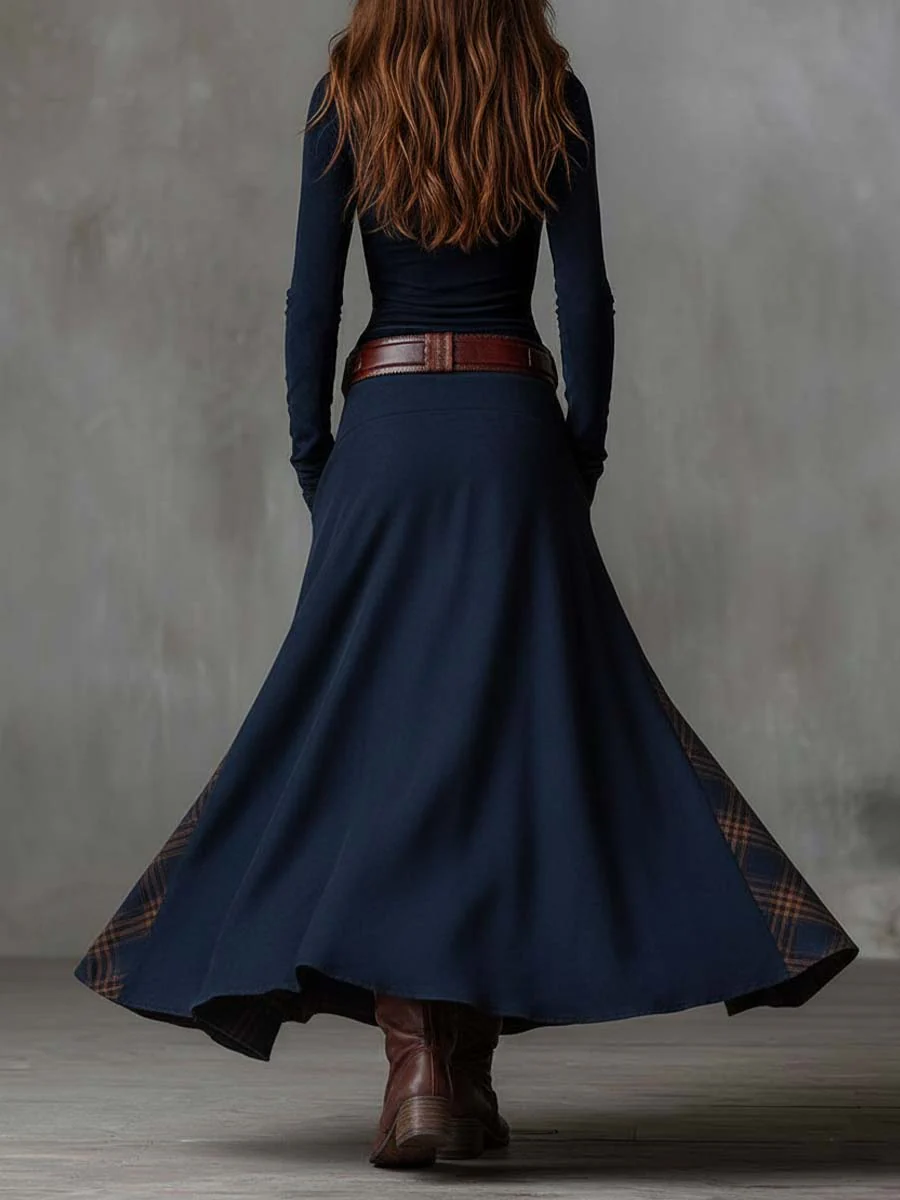Aveline | Vintage Suede Maxi Dress