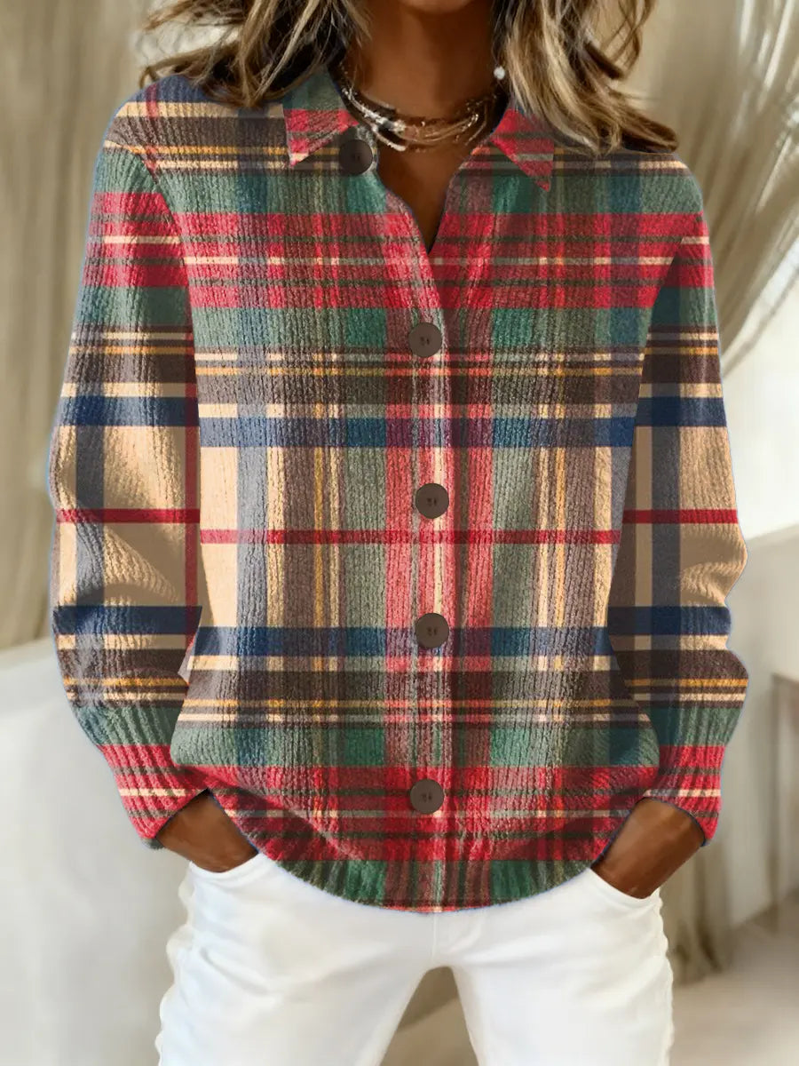 Thalia | Checked Knit Cardigan