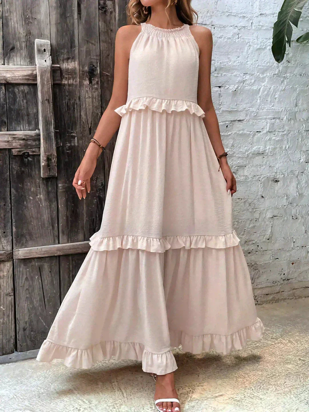 Lara | Halterneck Dress with Ruffles
