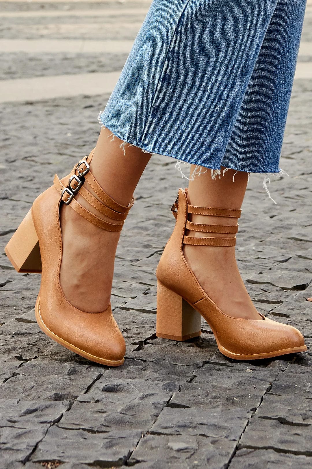 Aria | Elegant Triple Buckle Heels
