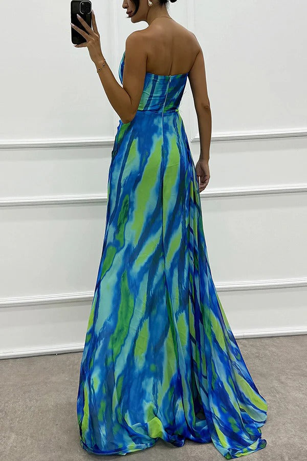 Liora | Off-Shoulder Silk Maxi Dress